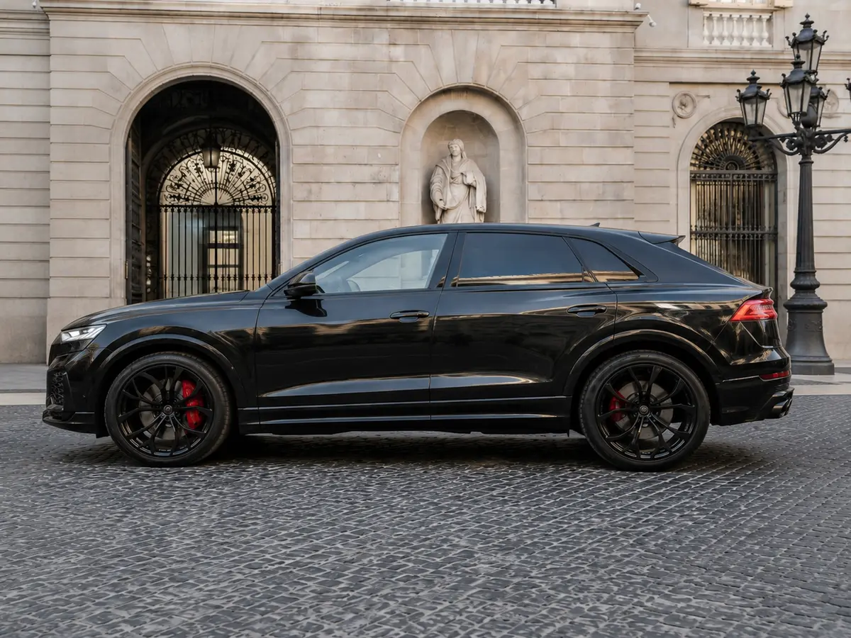 Audi Q8 2025, interni — Rome Luxury Car Rental, Roma. L'Audi Q8 2025 è un SUV pensato per chi cerca stabilità e spazio senza rinunciare a un…