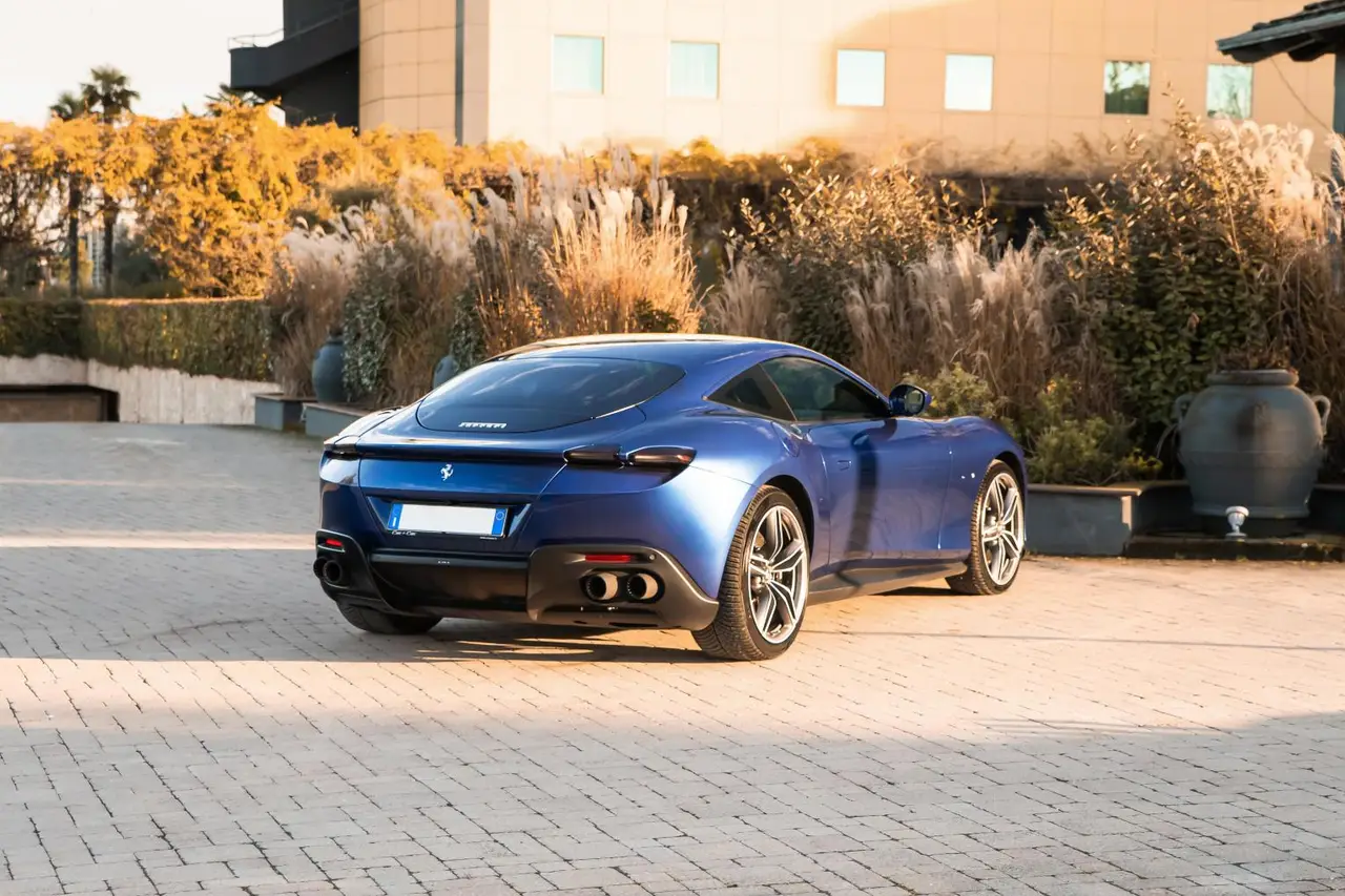 Ferrari Roma 2025, front view — Rome Luxury Car Rental, Rome. The 2025 Ferrari Roma is built around a rare proposition for this class: a 620 hp V8…