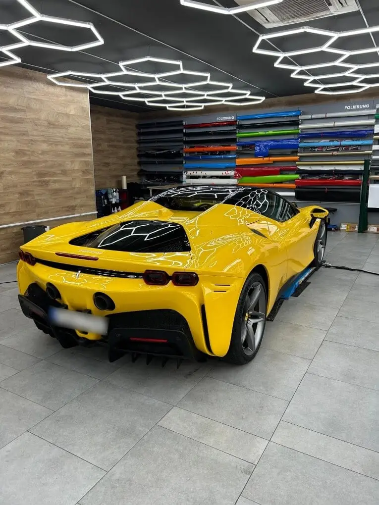 Ferrari SF90 Spider 2024, rear view — Rome Luxury Car Rental, Rome. 986 horsepower on the road to Tivoli