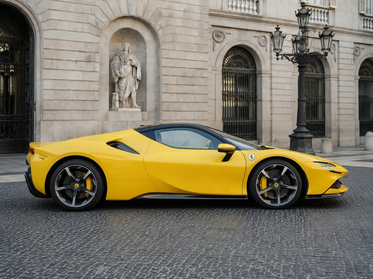 Ferrari SF90 Spider 2024, front view — Rome Luxury Car Rental, Rome. The 2024 Ferrari SF90 Spider is the most powerful road-going Ferrari you can rent in Rome…