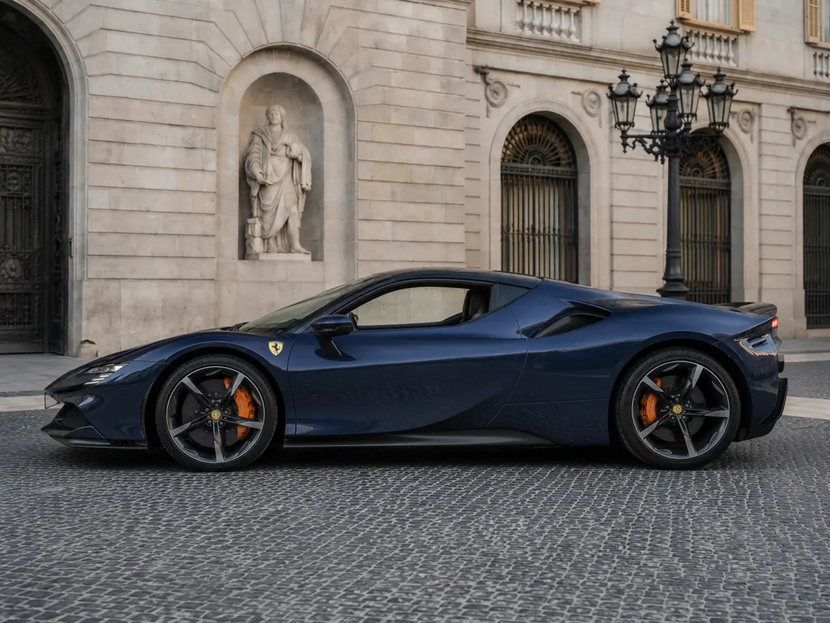 Ferrari SF90 Stradale 2025, exterior — Rome Luxury Car Rental, Roma. Este Ferrari SF90 Stradale que forma parte de la flota disponible en Roma es la propuesta…