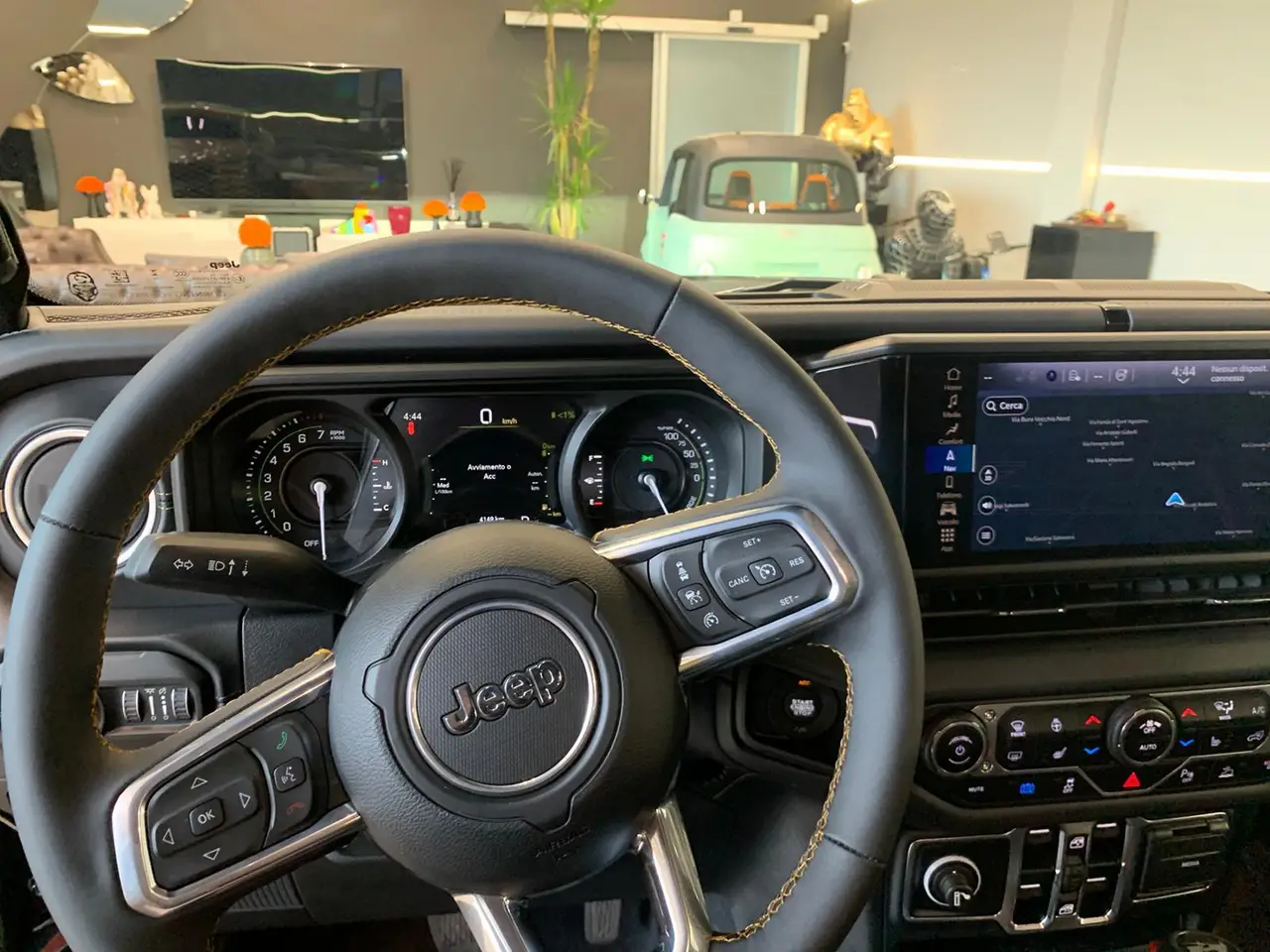 Jeep Wrangler 2025, front view — Rome Luxury Car Rental, Rome. The 2025 Jeep Wrangler brings a different register to the fleet — boxy, upright, and…