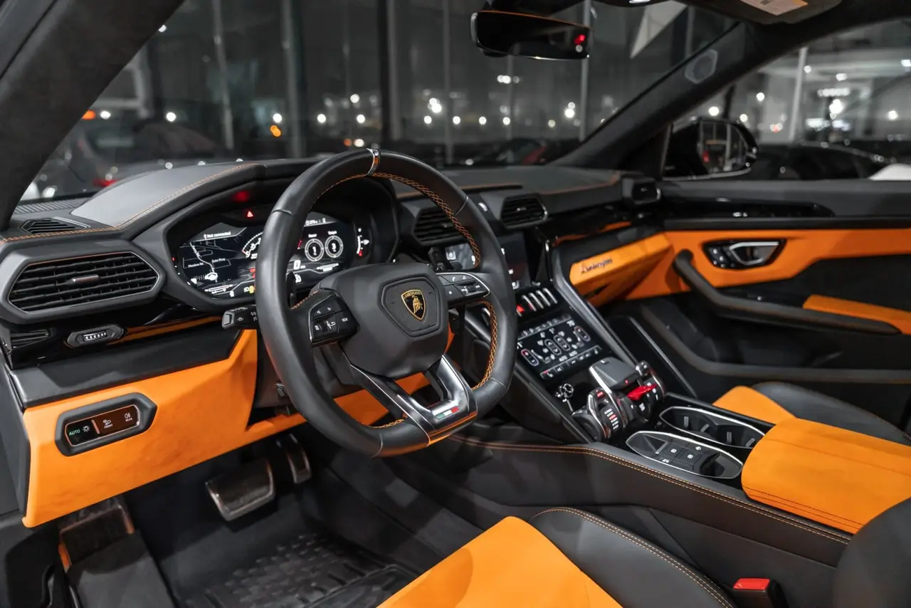 Lamborghini Urus S 2024, dashboard — Rome Luxury Car Rental, Rome. Six hundred sixty-six horses for the Amalfi coast road