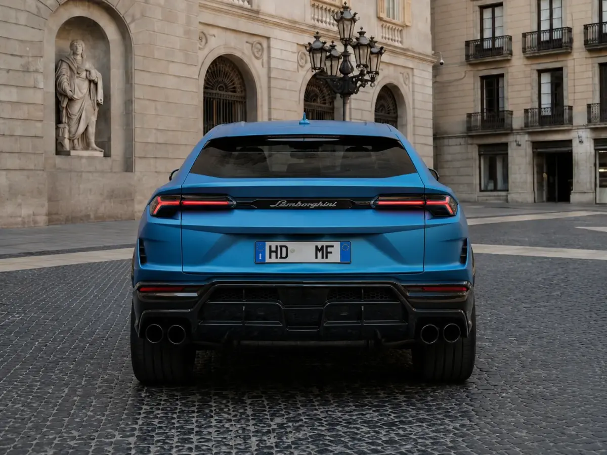 Lamborghini Urus SE 2025, interni — Rome Luxury Car Rental, Roma. Il Lamborghini Urus SE porta la logica del V12 in un corpo da SUV: 800 CV distribuiti con…