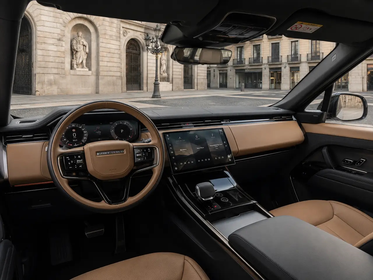 Land Rover Range Rover Sport 2025, interior — Rome Luxury Car Rental, Roma. El Range Rover Sport 2025 reúne 400 CV con una carrocería todoterreno que prioriza la…
