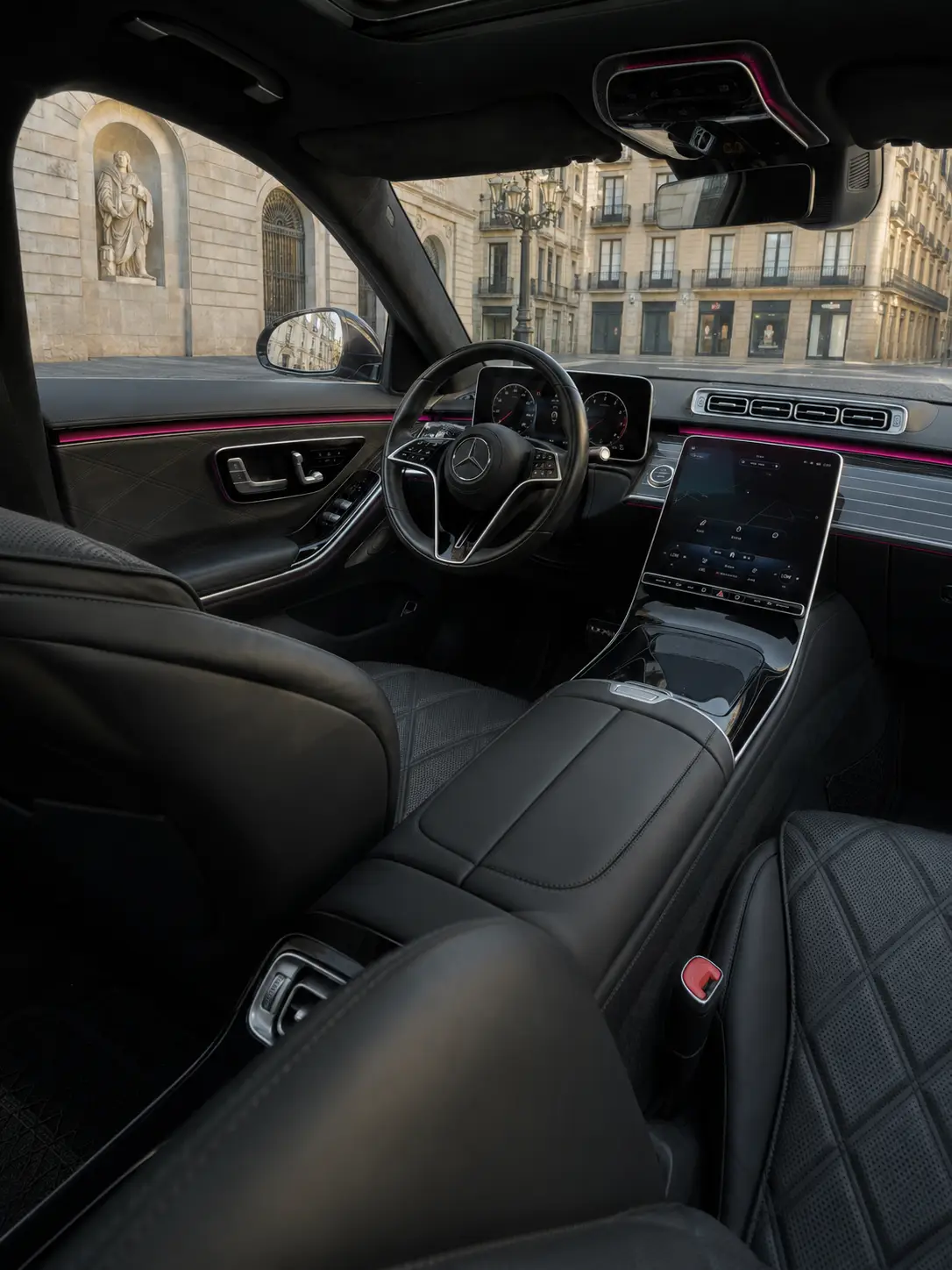 Maybach S580 2023, interior — Rome Luxury Car Rental, Rome. The 2023 Maybach S580 is built for the rear seat as much as the driver's. With 503 hp…