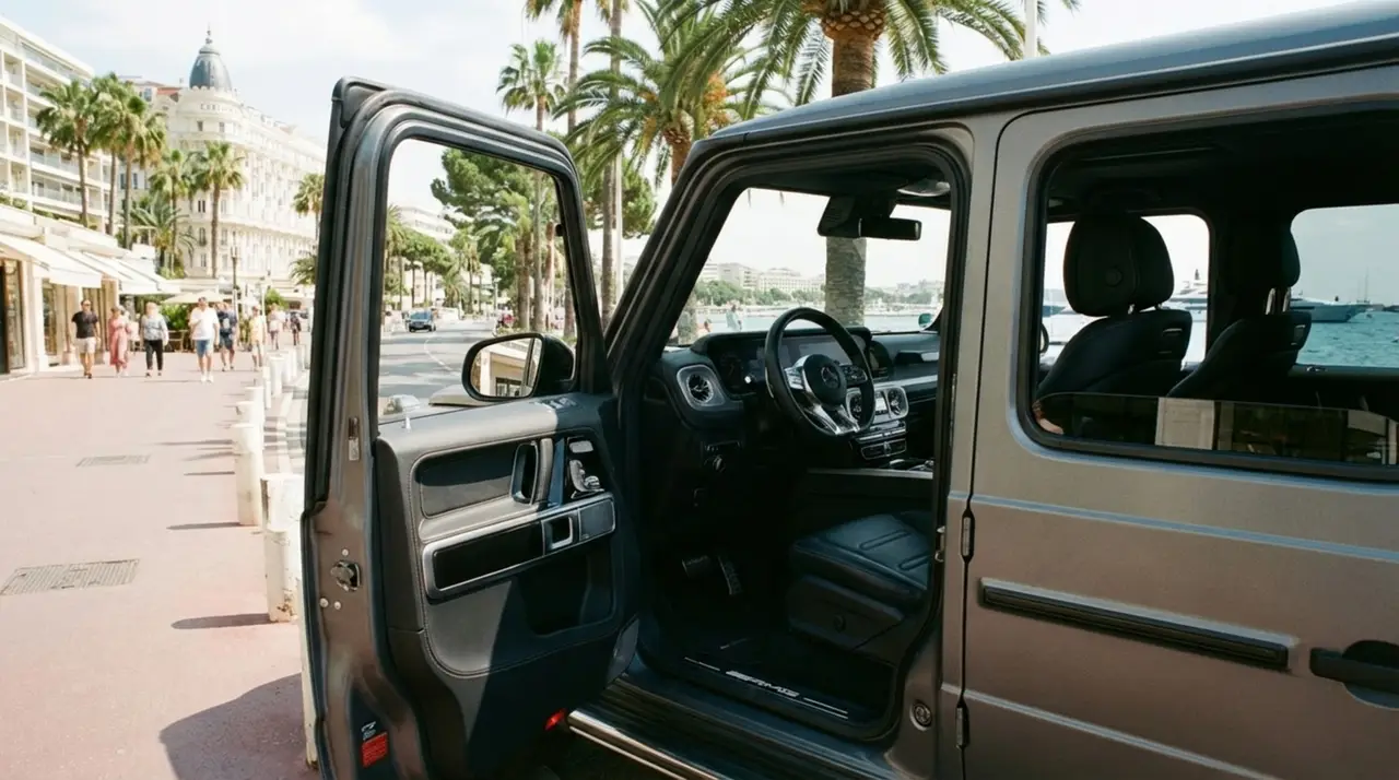 Mercedes Benz G63 2023, cruscotto — Rome Luxury Car Rental, Roma. La Mercedes-Benz G63 del 2023 non passa inosservata: linee squadrate, cofano alto, una…