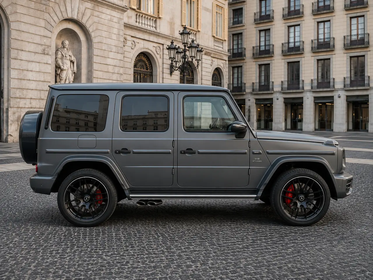 Mercedes Benz G63 2023, esterno — Rome Luxury Car Rental, Roma. La Mercedes-Benz G63 del 2023 non passa inosservata: linee squadrate, cofano alto, una…