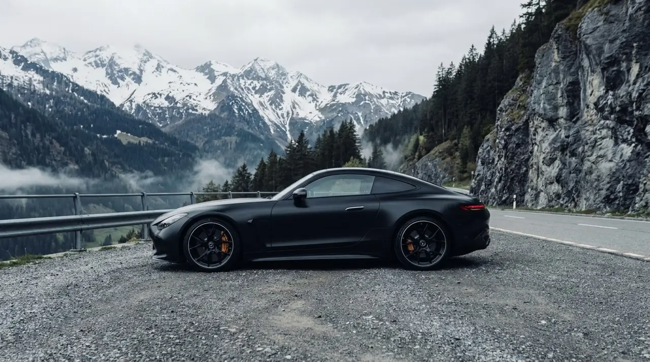Mercedes Benz GT63 AMG Coupe 2024, esterno — Rome Luxury Car Rental, Roma. La Mercedes-Benz GT63 AMG Coupé 2024 è una gran turismo a due posti pensata per chi cerca…