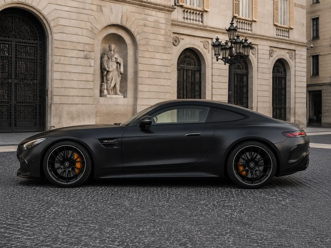 Mercedes Benz GT63 AMG Coupe 2024, esterno — Rome Luxury Car Rental, Roma. La Mercedes-Benz GT63 AMG Coupé 2024 è una gran turismo a due posti pensata per chi cerca…