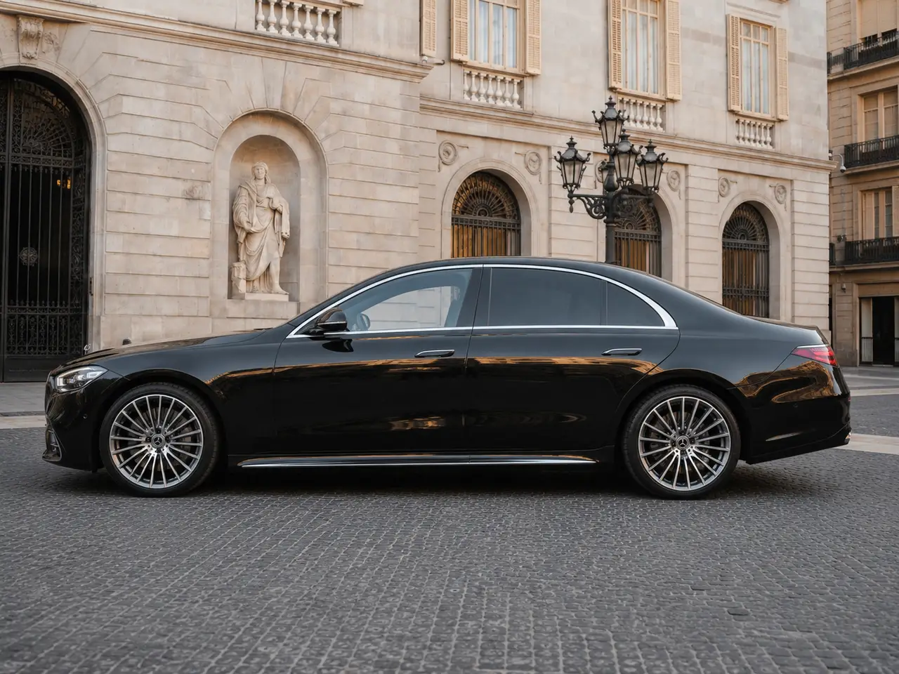 Mercedes Benz S-klasse S400 Long 4-Matic 2023, внешний вид — Rome Luxury Car Rental, Рим. Mercedes-Benz S-Klasse S400 Long 4-Matic 2023 года — это версия с увеличенной базой, где…
