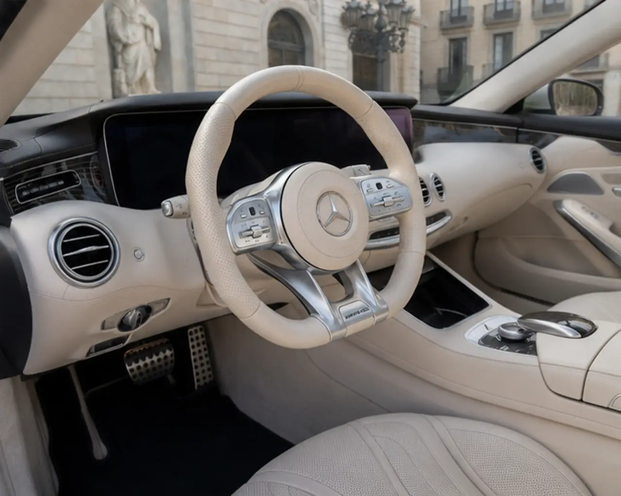 Mercedes Benz S560 Cabrio 2021, interior — Rome Luxury Car Rental, Rome. The S560 Cabrio pairs Mercedes-Benz's flagship comfort with open-air presence, its 469 hp…