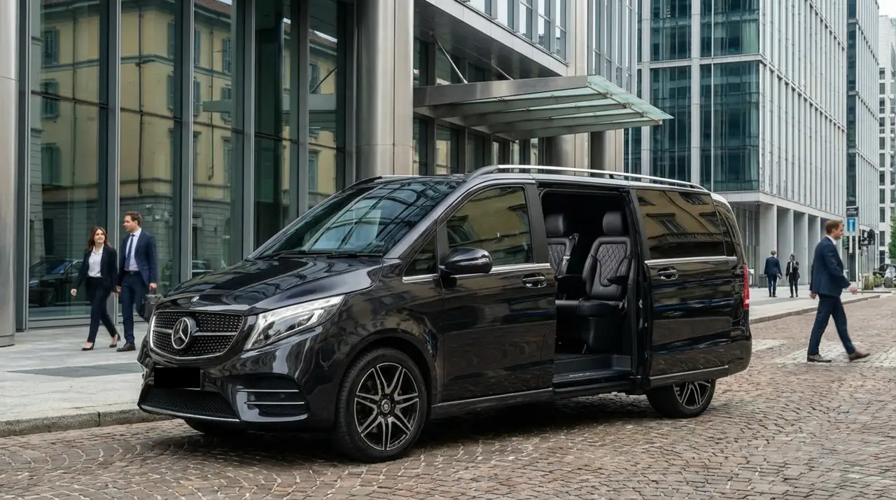 Mercedes V Class 2026, interni — Rome Luxury Car Rental, Roma. La Mercedes Benz V Class 2026 non punta sulla scatto ma sulla capacità di portare fino a…