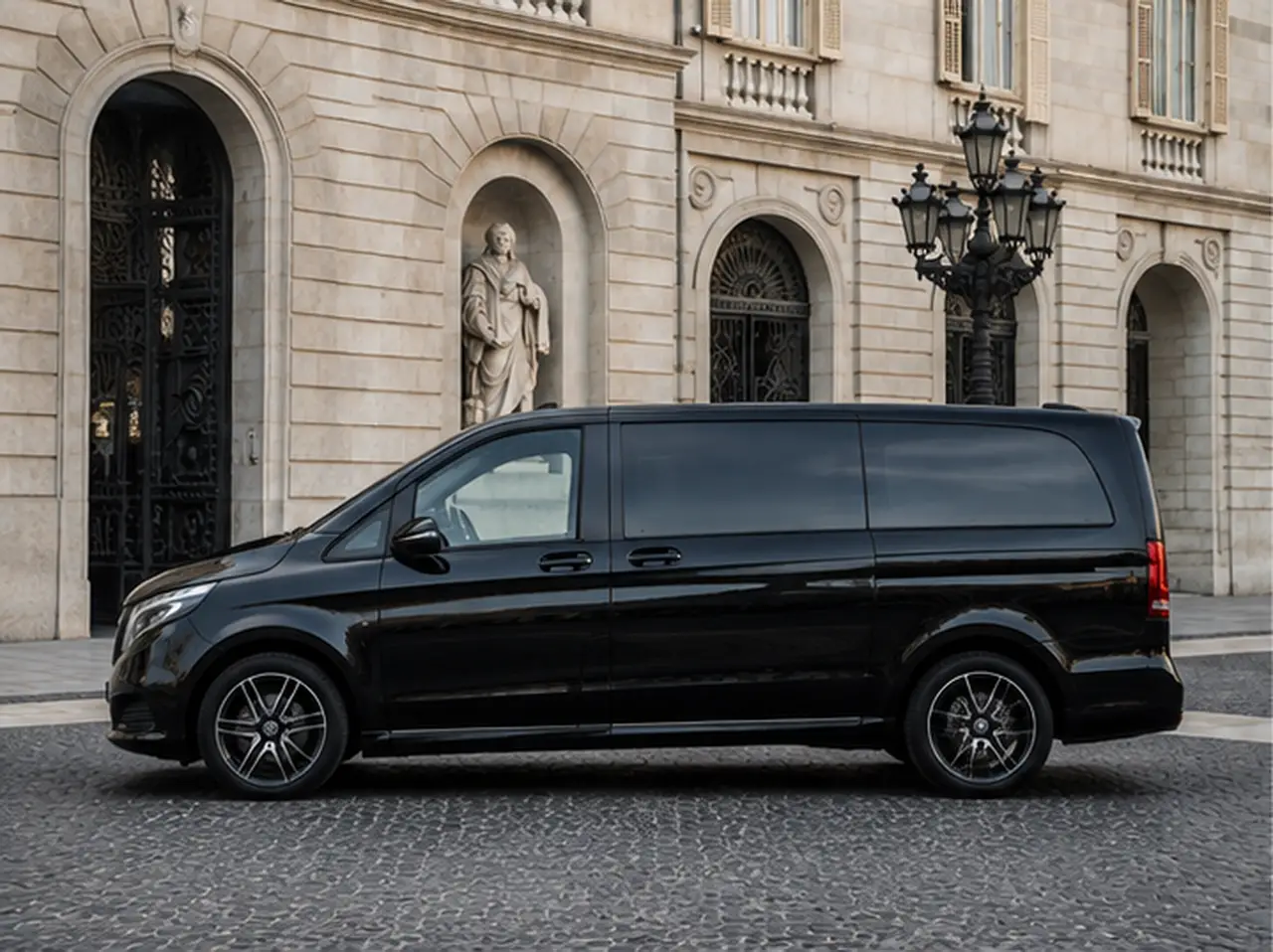 Mercedes V Class 2026, esterno — Rome Luxury Car Rental, Roma. La Mercedes Benz V Class 2026 non punta sulla scatto ma sulla capacità di portare fino a…