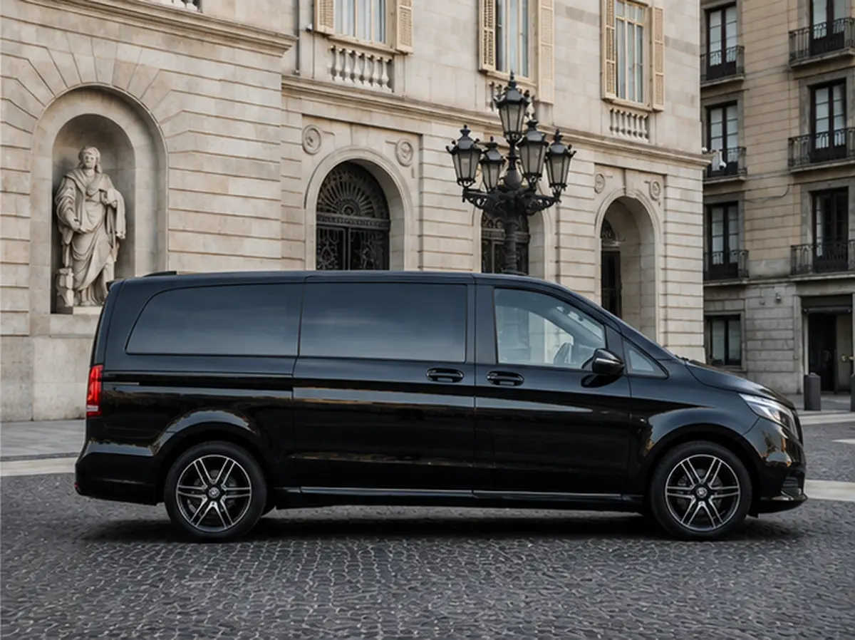 Mercedes V Class 2026, vista frontale — Rome Luxury Car Rental, Roma. La Mercedes Benz V Class 2026 non punta sulla scatto ma sulla capacità di portare fino a…