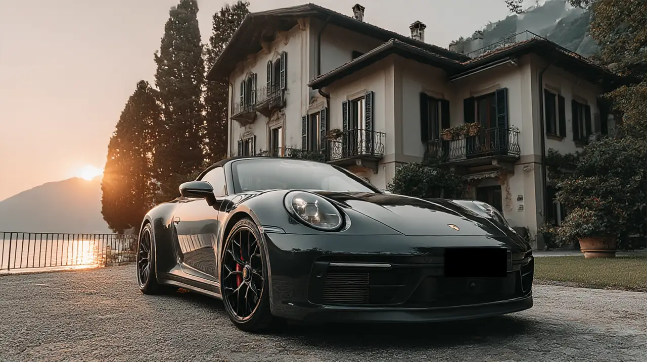 Porsche 992 Carrera 4 GTS Cabrio 2024, вид сзади — Rome Luxury Car Rental, Рим. 2024 Porsche 992 Carrera 4 GTS Cabrio — вариант для тех, кто хочет открытую крышу без…