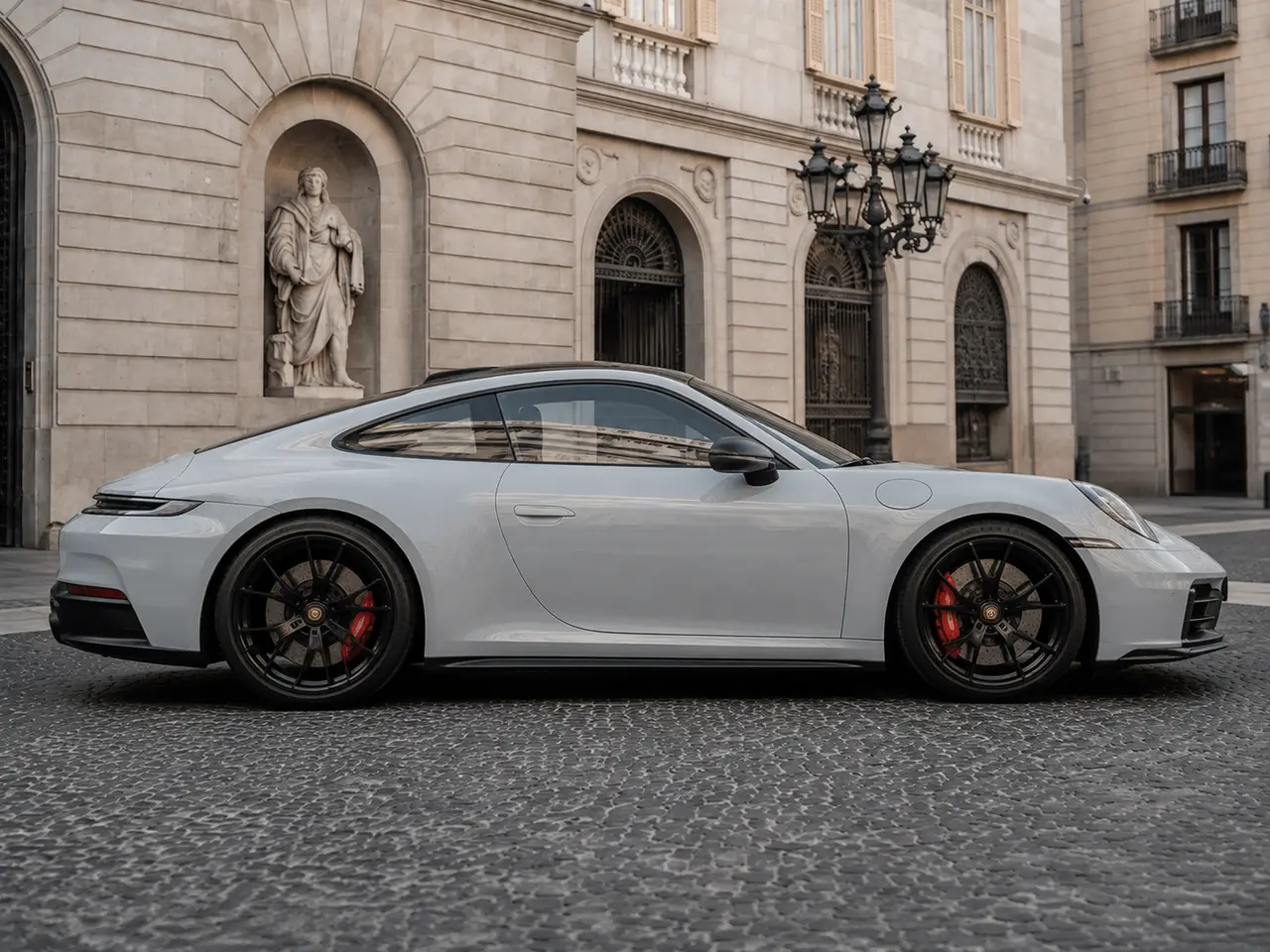 Porsche Carrera Spyder 992,2 GTS 2025, вид спереди — Rome Luxury Car Rental, Рим. 2025 Porsche Carrera Spyder 992,2 GTS сочетает 541 л.с. с четырьмя посадочными местами —…