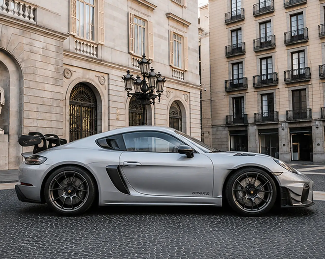 Porsche GT4 RS 2024, vista frontale — Rome Luxury Car Rental, Roma. La Porsche GT4 RS 2024 è una due posti pensata per chi guida per il gusto di guidare: 500…