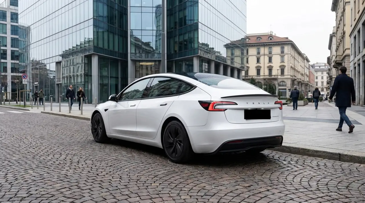 Tesla Model 3 Performance 2026, esterno — Rome Luxury Car Rental, Roma. La Tesla Model 3 Performance 2026 porta a Roma un'idea diversa della velocità: 510 CV…