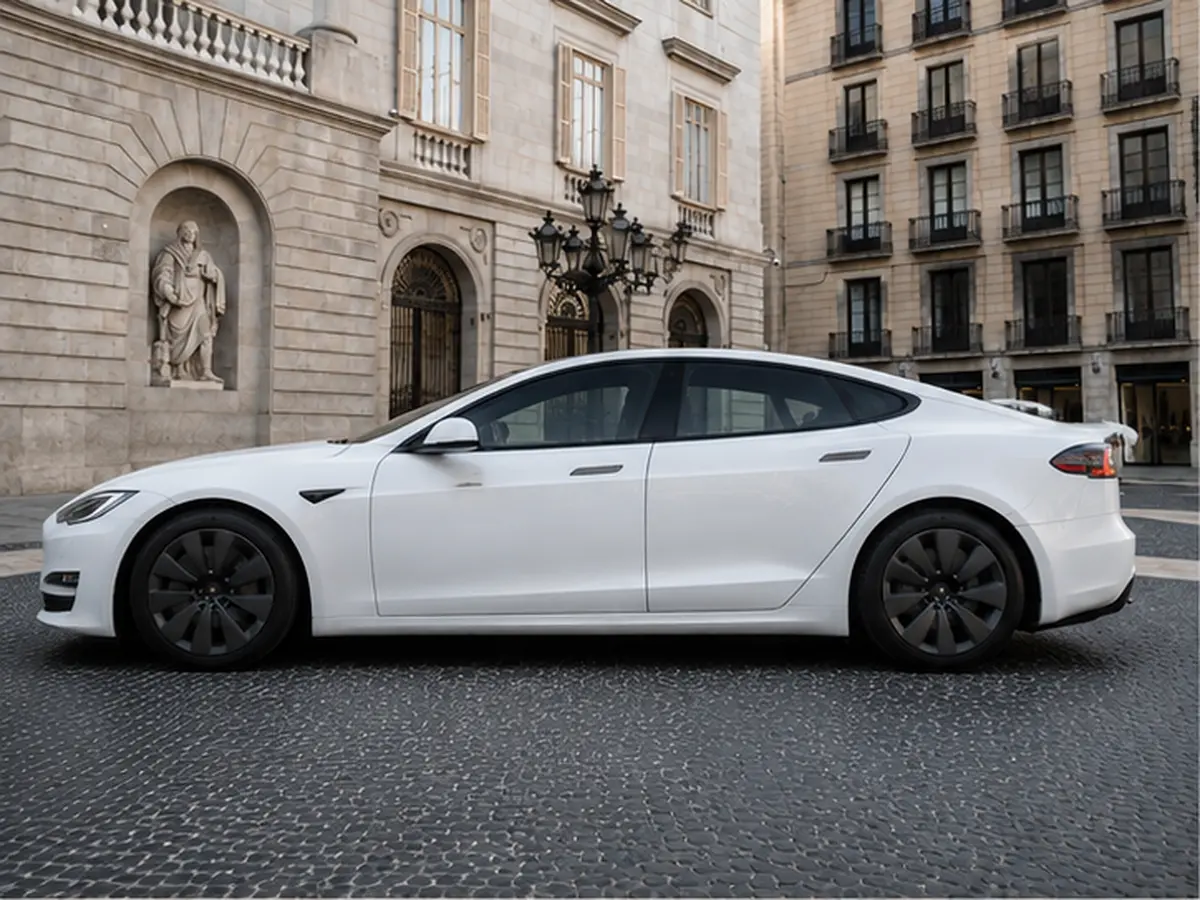 Tesla Model S Plaid 2025, esterno — Rome Luxury Car Rental, Roma. La Tesla Model S Plaid porta all'interno del noleggio un registro diverso da quello dei…